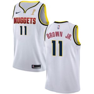 Denver Nuggets #11 Bruce Brown Jr. White 2024 NBA Finals Champions Swingman Association Edition Jersey