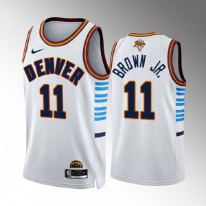 denver nuggets #11 bruce brown jr. white 2024 nba finals patch men's city edition cheap jersey