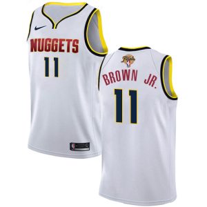 Denver Nuggets #11 Bruce Brown Jr. White 2024 NBA Finals Patch Swingman Association Edition Jersey