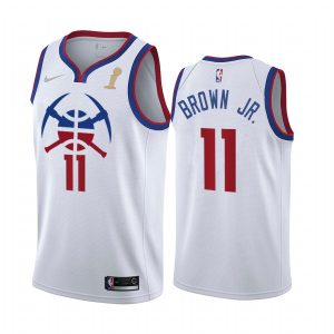 denver nuggets #11 bruce brown jr. white swingman 2024 nba finals champions earned edition limited jersey