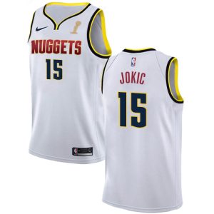 denver nuggets #15 nikola jokic white 2024 nba finals champions swingman association edition wholesale jersey