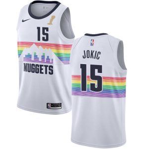 Denver Nuggets #15 Nikola Jokic White Swingman City Edition 2024 NBA Finals Champions Jersey