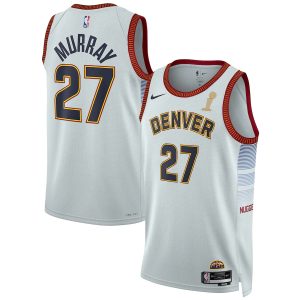 Denver Nuggets #27 Jamal Murray Unisex Silver 2024 NBA Finals Champions Swingman Jersey - City Edition