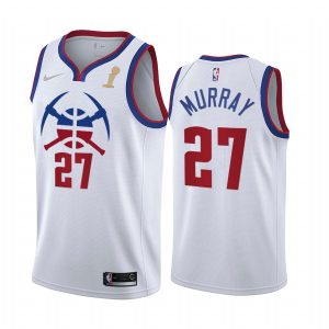 wholesale Denver Nuggets #27 Jamal Murray White Swingman Women's 2024 NBA Finals Champions Earned Edition Jersey