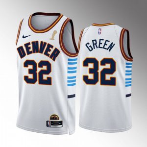 denver nuggets #32 jeff green white 2024 nba finals champions men's city edition replica jersey