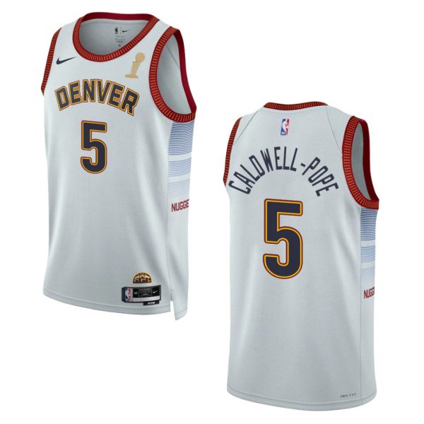 Denver Nuggets #5 Kentavious Caldwell-Pope Unisex Silver 2024 NBA Finals Champions Swingman Jersey - City Edition