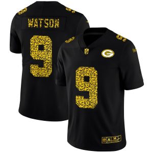 cheap Green Bay Packers #9 Christian Watson Men's Leopard Print Fashion Vapor Limited NFL Jersey Black