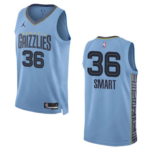 memphis grizzlies #36 marcus smart blue men's 2023-24 women's nba statement edition youth jersey