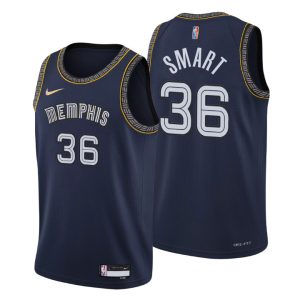 memphis grizzlies #36 marcus smart men's navy 2024 22 swingman nba wholesale jersey - city edition