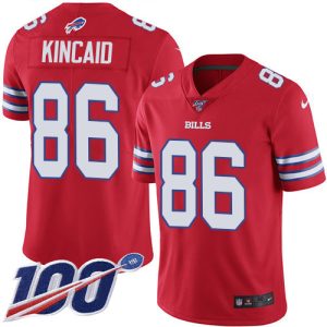 Bills #86 Dalton Kincaid Red Men's Stitched NFL Limited Rush 100th Season Jersey