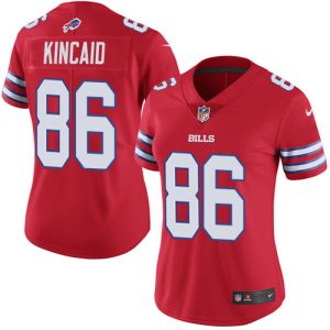 bills #86 dalton kincaid red women's stitched nfl limited rush cheap jersey