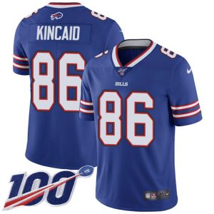 cheap Bills #86 Dalton Kincaid Royal Blue Team Color Men's Stitched NFL 100th Season Vapor Limited Jersey