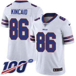 Bills #86 Dalton Kincaid White Men's Stitched NFL 100th Season Vapor Limited Jersey