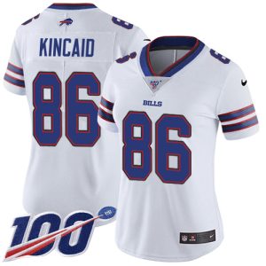 bills #86 dalton kincaid white women's stitched nfl 100th season vapor untouchable limited replica jersey