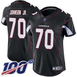 cheap Cardinals #70 Paris Johnson Jr. Black Alternate Women's Stitched NFL 100th Season Vapor Untouchable Limited Jersey