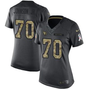 authentic Cardinals #70 Paris Johnson Jr. Black Women's Stitched NFL Limited 2024 Salute to Service Jersey