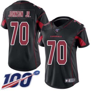 cardinals #70 paris johnson jr. black women's stitched nfl limited rush 100th season youth jersey