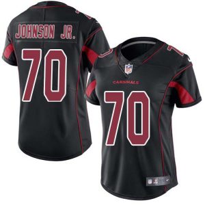 cardinals #70 paris johnson jr. black women's stitched nfl limited rush wholesale jersey