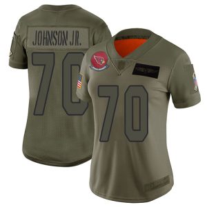 Cardinals #70 Paris Johnson Jr. Camo Women's Stitched NFL Limited 2024 Salute To Service Jersey