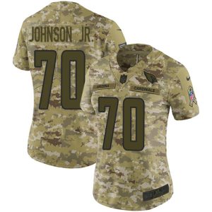 personalized Cardinals #70 Paris Johnson Jr. Camo Women's Stitched NFL Limited 2024 Salute To Service Jersey