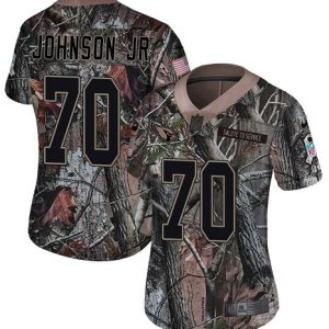 wholesale Cardinals #70 Paris Johnson Jr. Camo Women's Stitched NFL Limited Rush Realtree Jersey