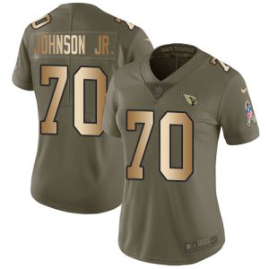 Cardinals #70 Paris Johnson Jr. Olive/Gold Women's Stitched NFL Limited 2024 Salute To Service Jersey