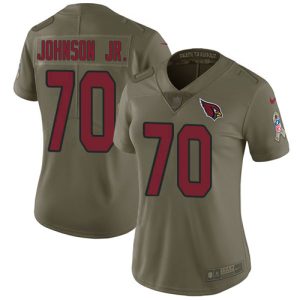 Cardinals #70 Paris Johnson Jr. Olive Women's Stitched NFL Limited 2024 Salute To Service Jersey