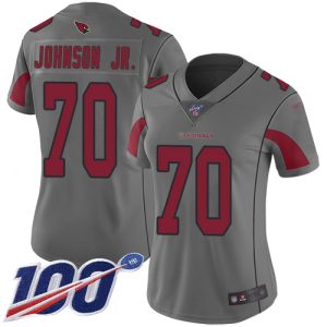 cheap Cardinals #70 Paris Johnson Jr. Silver Women's Stitched NFL Limited Inverted Legend 100th Season Jersey