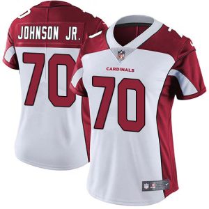 Cardinals #70 Paris Johnson Jr. White Women's Stitched NFL Vapor Untouchable Limited Jersey