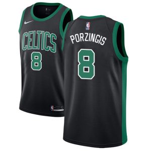 celtics #8 kristaps porzingis black nba swingman statement edition wholesale jersey