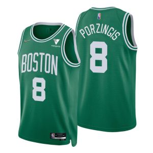 limited Celtics #8 Kristaps Porzingis Green Men's 2023-24 NBA 75th Anniversary Diamond Swingman Jersey - Icon Edition