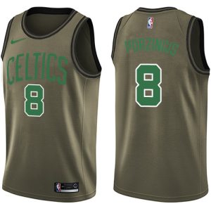 Celtics #8 Kristaps Porzingis Green Salute to Service NBA Swingman Jersey