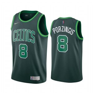 Celtics #8 Kristaps Porzingis Green Youth NBA Swingman 2023-24 Earned Edition Jersey