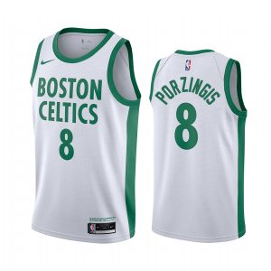 cheap Celtics #8 Kristaps Porzingis White NBA Swingman 2023-24 City Edition Jersey