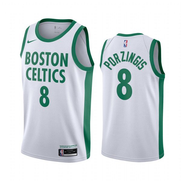 Celtics #8 Kristaps Porzingis White Women's NBA Swingman 2023-24 City Edition Jersey