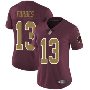 customized Commanders #13 Emmanuel Forbes Burgundy Red Alternate Women's Stitched NFL Vapor Untouchable Limited Jersey