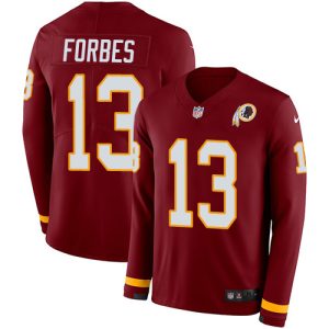 Commanders #13 Emmanuel Forbes Burgundy Red Team Color Youth Stitched NFL Limited Therma Long Sleeve Jersey