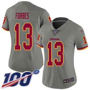 customized Commanders #13 Emmanuel Forbes Gray Women's Stitched NFL Limited Inverted Legend Jersey