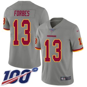 commanders #13 emmanuel forbes gray youth stitched nfl limited inverted legend replica jersey