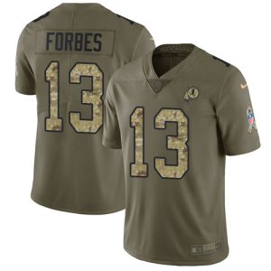 commanders #13 emmanuel forbes olive/camo youth stitched nfl limited 2024 salute to service wholesale jersey