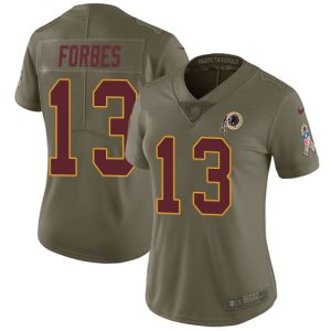 limited Commanders #13 Emmanuel Forbes Olive Women's Stitched NFL Limited 2024 Salute to Service Jersey