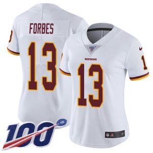 Commanders #13 Emmanuel Forbes White Women's Stitched NFL 100th Season Vapor Limited Jersey