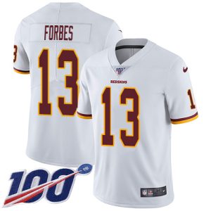 cheap Commanders #13 Emmanuel Forbes White Youth Stitched NFL 100th Season Vapor Limited Jersey