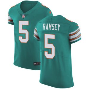 Dolphins #5 Jalen Ramsey Aqua Green Alternate Men's Stitched NFL New Elite Jersey