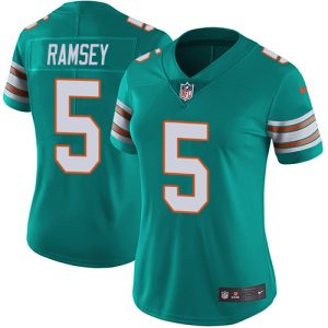 replica Dolphins #5 Jalen Ramsey Aqua Green Alternate Women's Stitched NFL Vapor Untouchable Limited Jersey