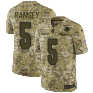 wholesale Dolphins #5 Jalen Ramsey Camo Men's Stitched NFL Limited 2024 Salute To Service Jersey