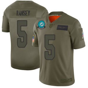 Dolphins #5 Jalen Ramsey Camo Men's Stitched NFL Limited 2024 Salute To Service Jersey