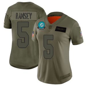 Dolphins #5 Jalen Ramsey Camo Women's Stitched NFL Limited 2024 Salute to Service Jersey