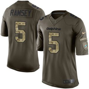 wholesale Dolphins #5 Jalen Ramsey Green Men's Stitched NFL Limited 2024 Salute to Service Jersey