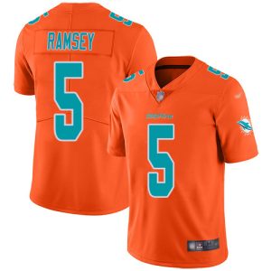 authentic Dolphins #5 Jalen Ramsey Orange Men's Stitched NFL Limited Inverted Legend Jersey